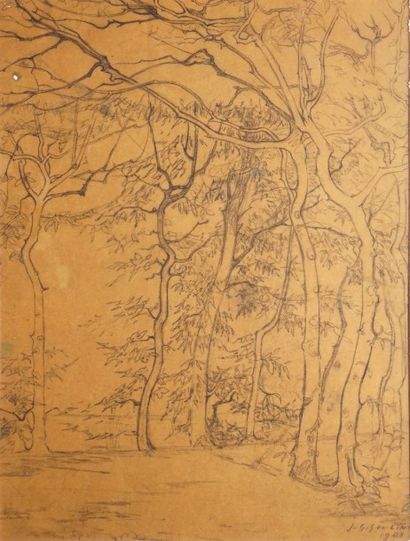 GOULINAT Jean Gabriel, 1883-1972 
Paysages - Études d'arbres - Façades et intérieurs...