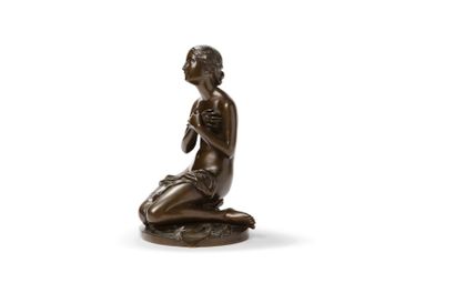 JALEY Jean-Louis, 1802-1866 
Baigneuse
Bronze à patine médaille (petites oxydations...