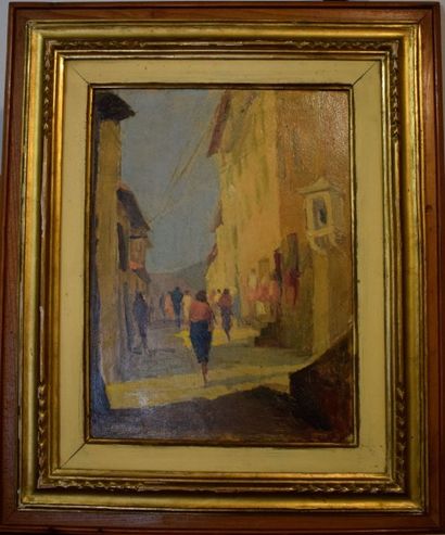 null BANDINELLI C. (XXe siècle)

Rue animée à Portoferraio, 1949

Huile sur carton,...
