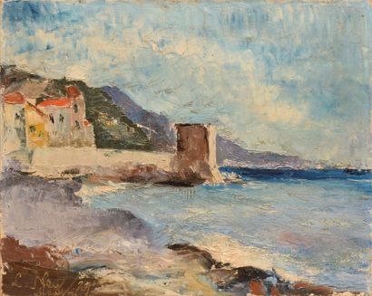null NEY Lancelot, 1900-1965, 

Fort en bord de mer, 1929

Huile sur toile (enfoncement),...