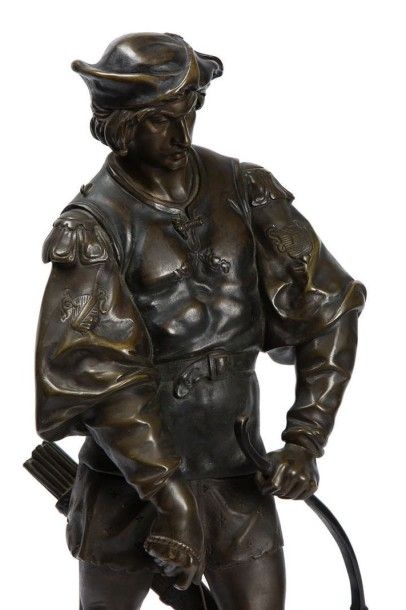 null PICAULT Émile Louis, 1833-1915, 

L'archer

Bronze à patine brune (usures),...