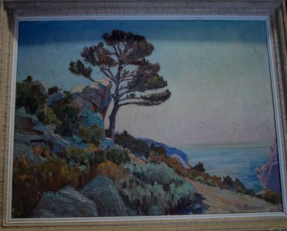 null SAURIN (XXème siècle) 

Bord de mer au rocher

Huile sur toile, signée en bas...