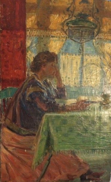 null VAN DEN ACKEN Jan, début XXe siècle

Intérieur à la liseuse, 1909

Huile sur...