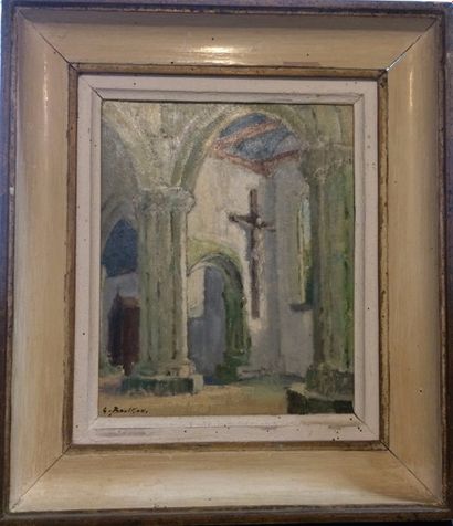 null BOUILLON Gaston (1881-1957)

Intérieur d'église 

Huile sur carton, signé en...