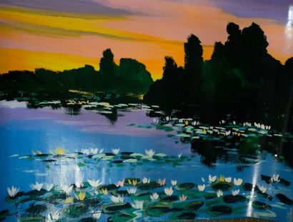 null CLAERBOUT Christian (né en 1947)

Coucher de soleil sur l'étang

Peinture sur...