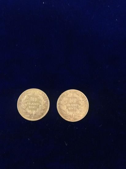 2 pièces en or 10 francs 