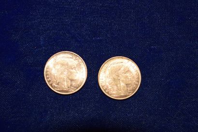null 2 pièces en or 10 francs " Coq " ( 2 x 1912 ) 
