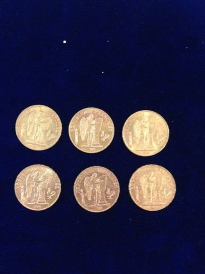 null 6 pièces en or 20 Fr " Génie " ( 6 x 1868 A )