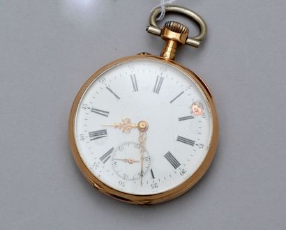 null Montre de gousset en or jaune 18k (750 à mouvement mécanique. Cadran à chiffres...