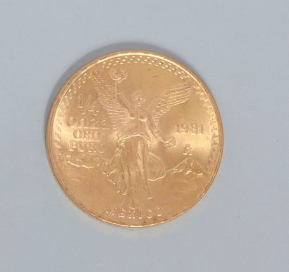 null pièce d'un quart d'once d'or, Mexique, 1981.

poids : 9g.

