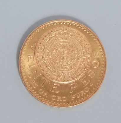 null pièce de Veinte Pesos, 15 G. d'oro puro. Estados Unidos Mexicanos. 1959.

poids...