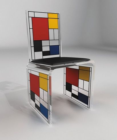 JULIEN Frédéric, né en 1974 Chaise Mondrian collection Bonheur numérotée 1/100
Pierre...