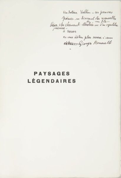 Georges ROUAULT Paysages légendaires Editions Porteret - 1929. In-4 - Broché sous...