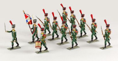 null LUCOTTE : Douze grenadiers de la Légion irlandaise au défilé, dont officier,...