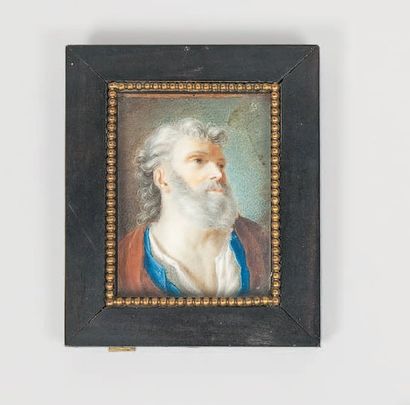 Ecole Française, première moitié du XIXe siècle Portrait d'homme en buste aux cheveux...
