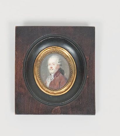 Ecole Française, dernier tiers du XVIIIe siècle Portrait d'homme de trois quart,...
