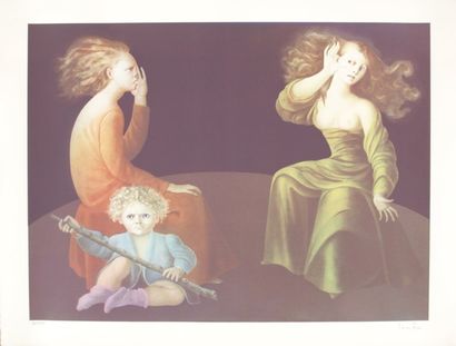 Leonor FINI 1908-1996 Dans la chambre d'echo Lithographie en couleurs n°35 / 175,...