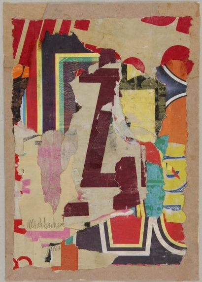 Arthur AESCHBACHER né en 1923 Sans titre, 1964 Technique mixte et collage sur papier,...