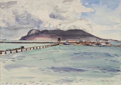 Albert MARQUET 1875-1947 La mer à Algesiras, 1930 Aquarelle, signée, située et datée...
