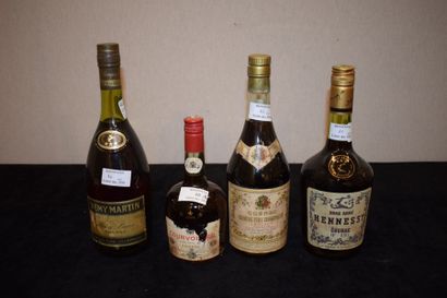 null 3 bouteilles COGNAC et une demie (Rémy Martin, Lascaux, Hennessy, Courvoisier...