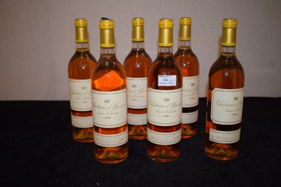 null 6 bouteilles CH. D'YQUEM, 1° cru supérieur Sauternes 1988