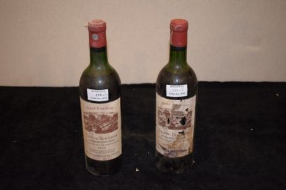 null 2 bouteilles CH. BEAUSEJOUR DUFFAU, 1° Grand Cru St-Emilion 1959 (1 MB eta,...
