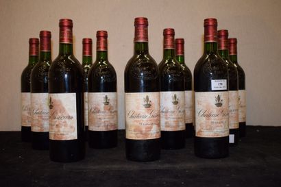 null 12 bouteilles CH. GISCOURS, 3° cru Margaux 1985 (tachées)