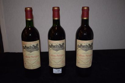 null 3 bouteilles CH. CALON-SEGUR, 3° cru Saint-Estèphe, 1985 (es, 2 TLB) 