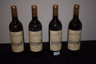 null 4 bouteilles CH. LA MISSION-HAUT-BRION, Pessac-Léognan 1988 (1 etla) 