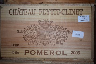 null 12 bouteilles CH. FEYTIT-CLINET, Pomerol 2003 cb