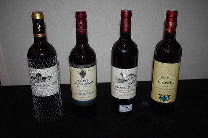 null 4 bouteilles BORDEAUX DIVERS (Côtes, Puisseguin, Montagne, Haut-Médoc) 

