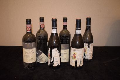 6 bouteilles (3 Barbaresco eta 1985 Risordo,...