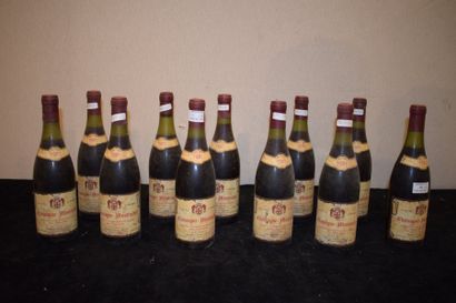 null 11 bouteilles CHASSAGNE-MONTRACHET "Clos St-Jean", Mme P. Amiot 1982 (1 LB)...