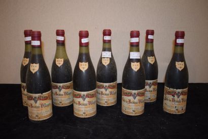null 8 bouteilles CÔTES DE BEAUNE VILLAGES, Perrault Perrault VSR (1 MB bouchon tombant)...