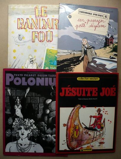 null Ensemble de 4 albums - MOEBIUS Le bandard fou 1976. - PRATT Jésuite Joe. - TARDI...
