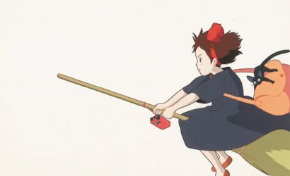 null KIKI LA PETITE SORCIÈRE (Hayao Miyazaki) Ghibli, 1989. Cellulo de kiki sur son...