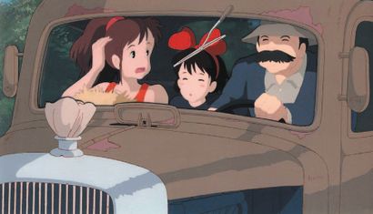 null KIKI LA PETITE SORCIÈRE (Hayao Miyazaki) Studio Ghibli, 1989. Trois cellulos...