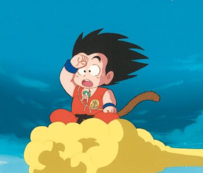 null DRAGON BALL (Akira Toriyama) Toei. Cellulo de San Goku et Bulma sur le nuage...