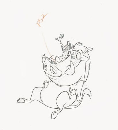 null LE ROI LION Studio Walt Disney. Dessin d'animation de Timon et Poumba, issu...