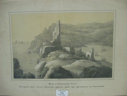 null Baie de Balaklava - Entree de la baie Lithographie originale en couleurs de...