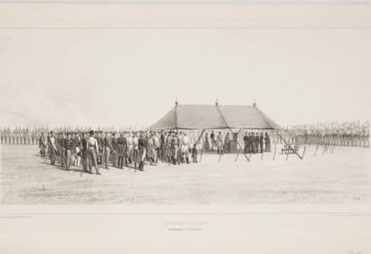 null Camp de Vosnessensk (Crimee) Messe au Camp 11 septembre 1837 Lithographie originale...