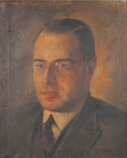 Boris PASTOUKHOFF (1894-1974) Autoportrait presume. Huile sur toile. Signee, datee...