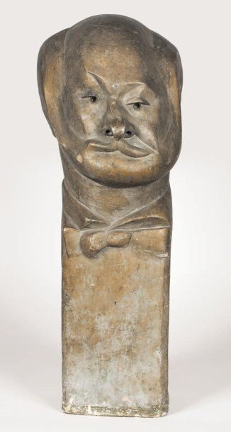 Chana ORLOFF (1888-1968) Buste portrait d'Auguste Perret Platre a patine facon bronze...