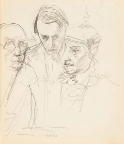 SERGE FOTINSKY (1887 - 1971) Andre Malraux, Andre Gide ...
Crayon. 18 x 21 cm.



...