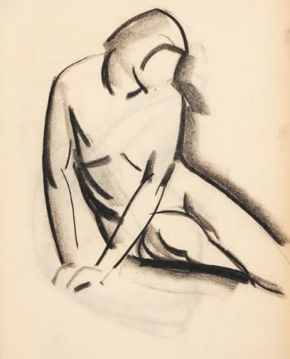 Serge FOTINSKY (1887 - 1971) Nu cubisant, vers 1920 Fusain. 25,5 x 43cm.



 oeuvre...
