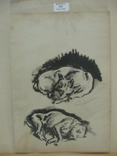 null Etude de chien qui dort, vers 1930 Crayon et encre. 24 x 35 cm.



 oeuvre réalisée...