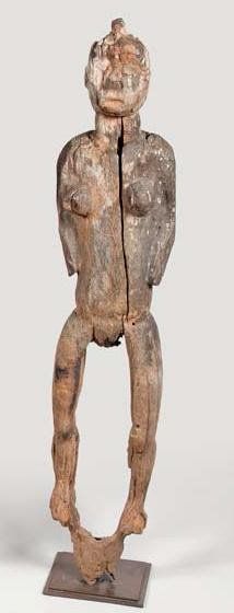 AFRIQUE Statue TIV (Nigeria) Grande et ancienne statue "Ihambe" représentant un gardien...
