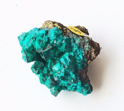null Lot de 4 jolis petits minéraux africains : AZURITE et MALACHITE (8 cm) et MALACHITE...