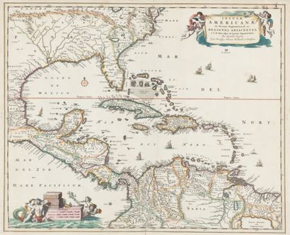 VISSCHER, N. Insulae Americanae in Oceano Septentrionali ... Amsterdam, 1690. Col....