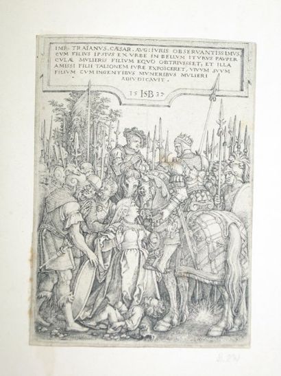 Ecole de DÜRER Les armes de la famille Pomer (Bartsch 163 ) 292 x 192mm. Gravure...